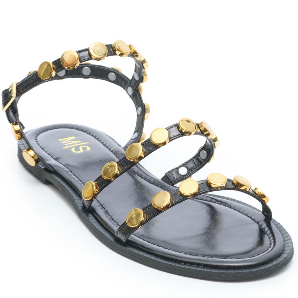sandalia rasteira m|s bulgari preto 237-2